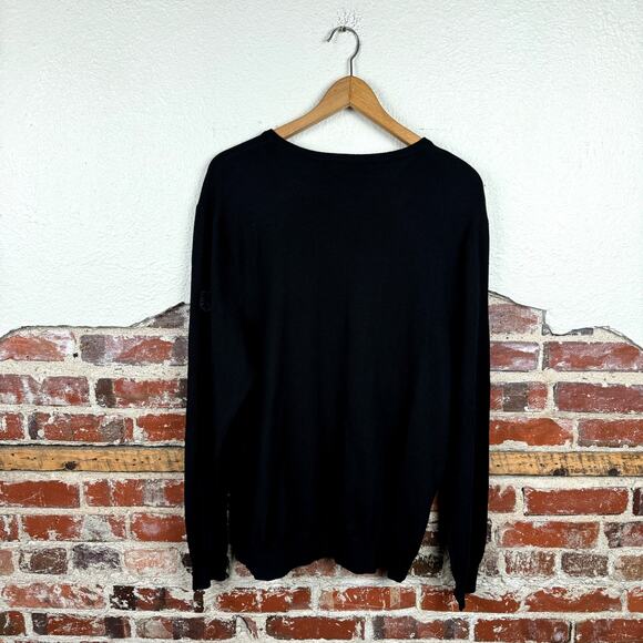 Polo Golf Ralph Lauren Sweater Size XL Black Merino Wool V Neck Pullover Pony - Picture 6 of 6